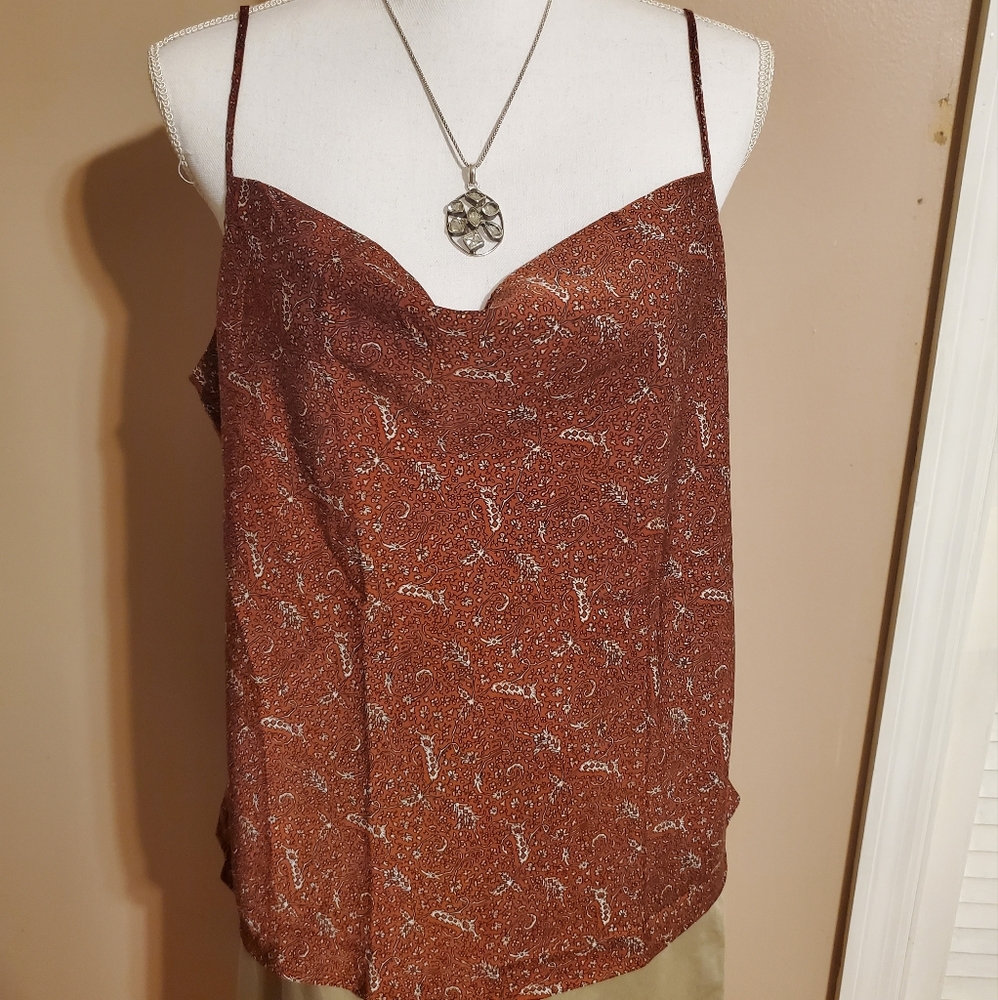 NEW Banana Republic Satin Cowl Neck Cami Sz L